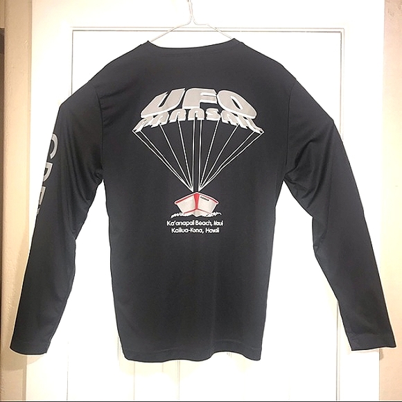 UFO Parasail Graphic Hawaiian LS Water Shirt S - Picture 3 of 8